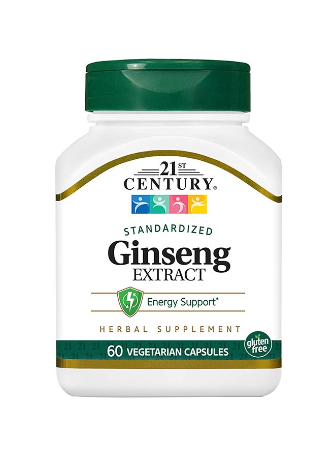 Ginseng Extract Herbal Supplement - 60 Vegetarian Capsules