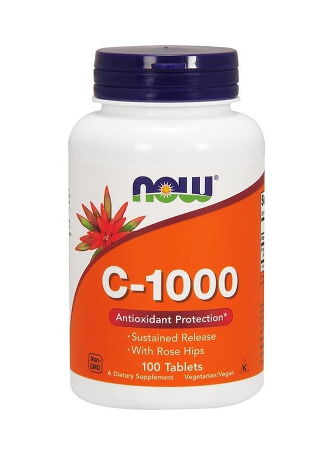 Vitamin C-1000 Sustained Release with Rose hip, 100 Veg Capsules