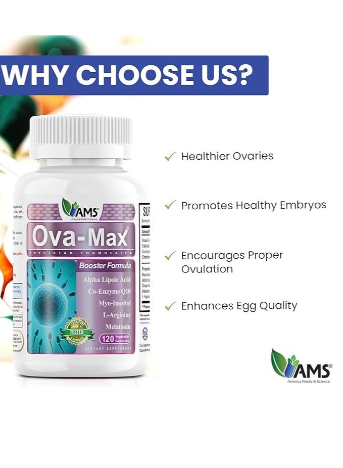 OVA-Max Prenatal Vitamins for Women 120 Capsules, Booster Formula