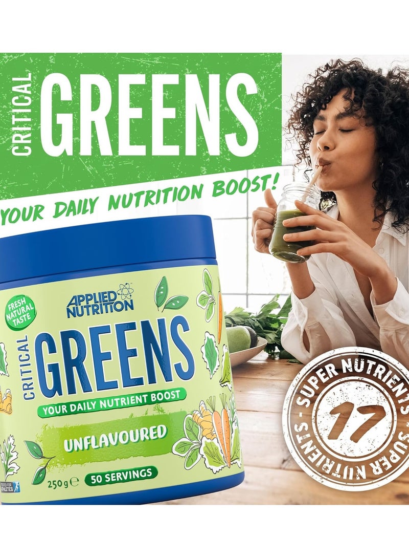 Applied Nutrition Critical Greens Vegan, Unflavored, 250g, 50 Serving