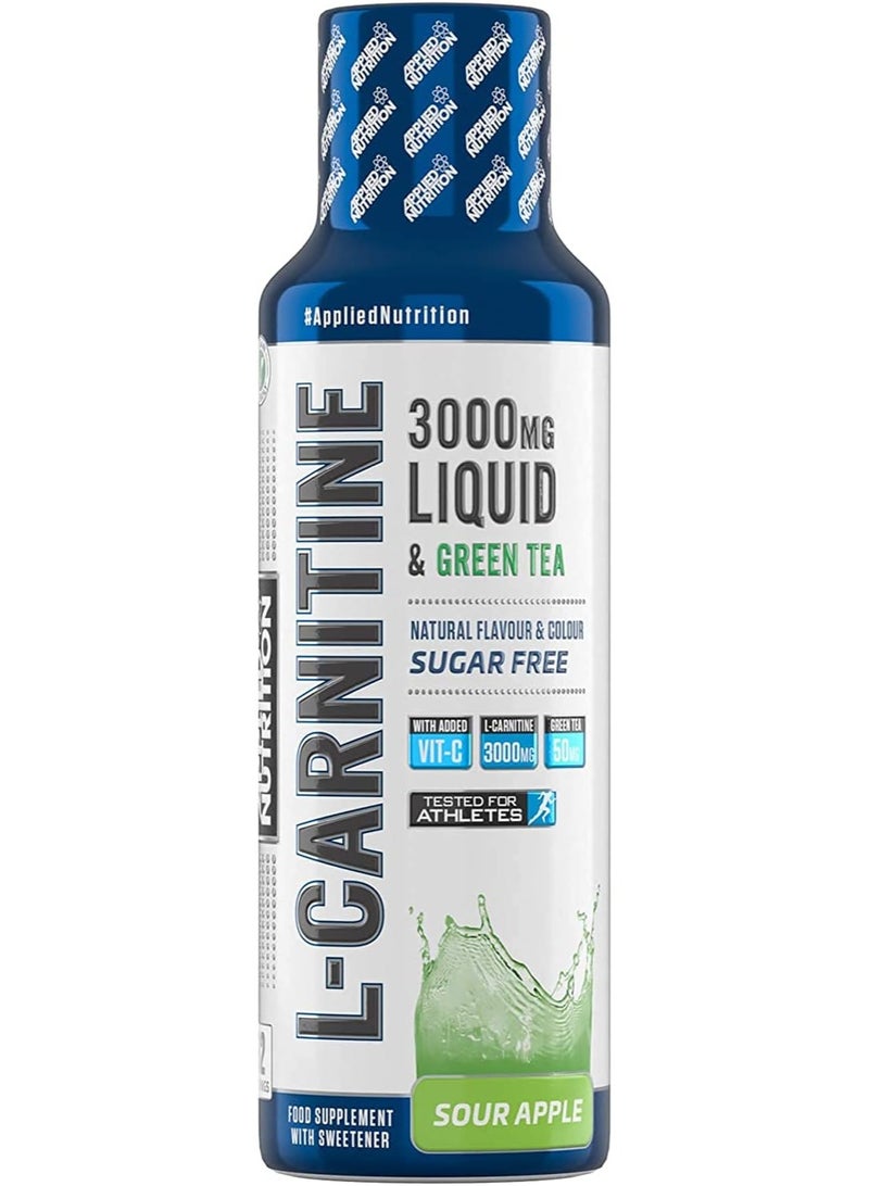 L-Carnitine 3000 Liquid, Sour Apple Flavor, 480ml, 32 Serving