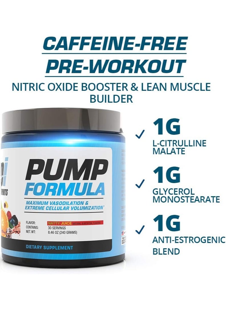 BPI SPORTS Pump Formula, Natty Juice Flavors, 228g, 30 Serving