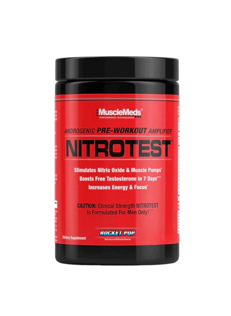 Nitrotest, Androgenic Pre-Workout Amplifier, Rocket Pop Flavour, 30 Servings