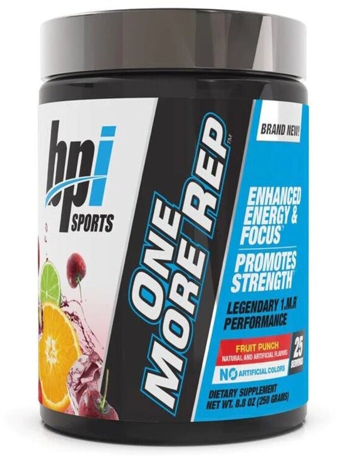 BPI SPORTS One More Rep, Fruit Punch Flavor, 250g, 25 Servins
