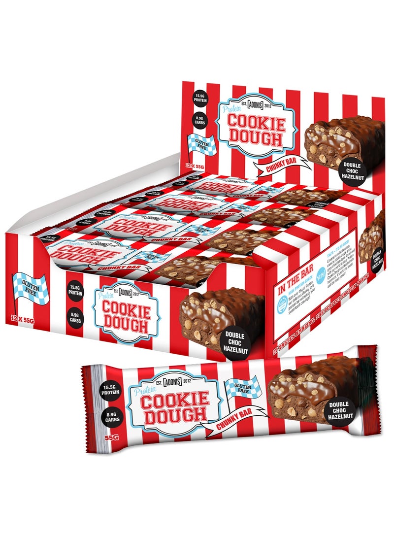 Adonis Cookie Dough Protein Bar Double Chocolate 55g per Piece (12 Pieces Per box 660g)