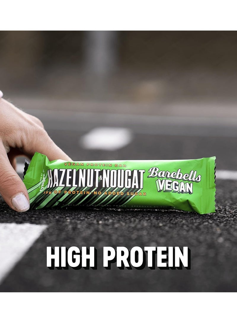 Barebells Vegan Protein Bar, Hazelnut And Nougat, 55g Pack Of 12, 12 Serving