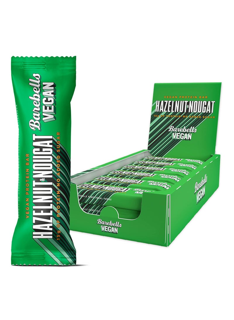 Barebells Vegan Protein Bar, Hazelnut And Nougat, 55g Pack Of 12, 12 Serving