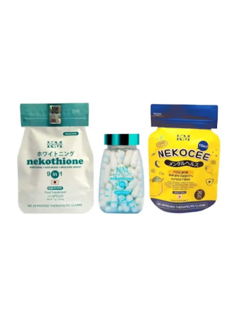 Trio offer Nekothione 9in1 Bottle and Refill Nekocee 15in1 and Neko by KM Kat Melendez