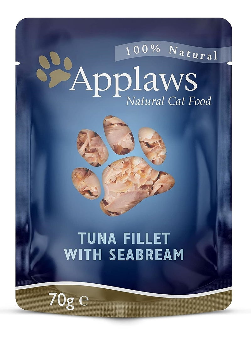 12Pc Tuna with Seabream Cat Wet Food Pouch 70g