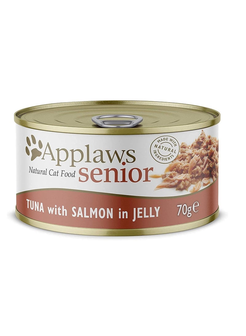 12Pc Tuna With Salmon In Jelly Senior Cat Wet Food Tin 70g