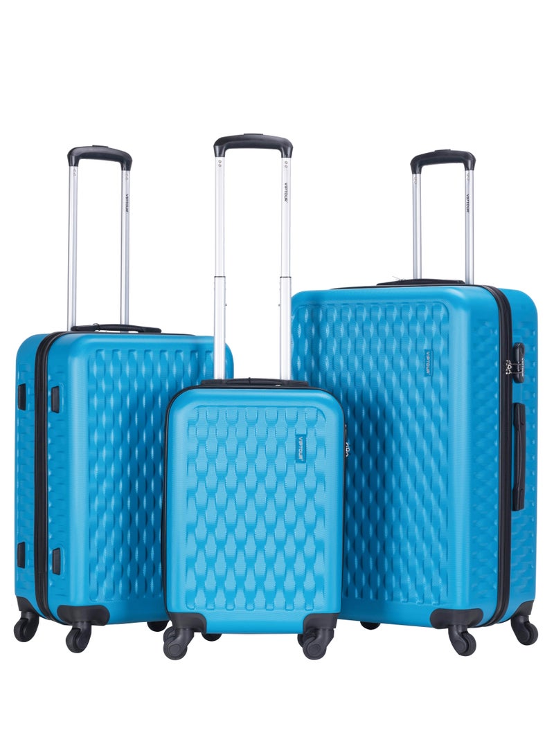 ABS Hardside 3-Piece Trolley Luggage Set, Spinner Wheels with Number Lock 20/24/28 Inches