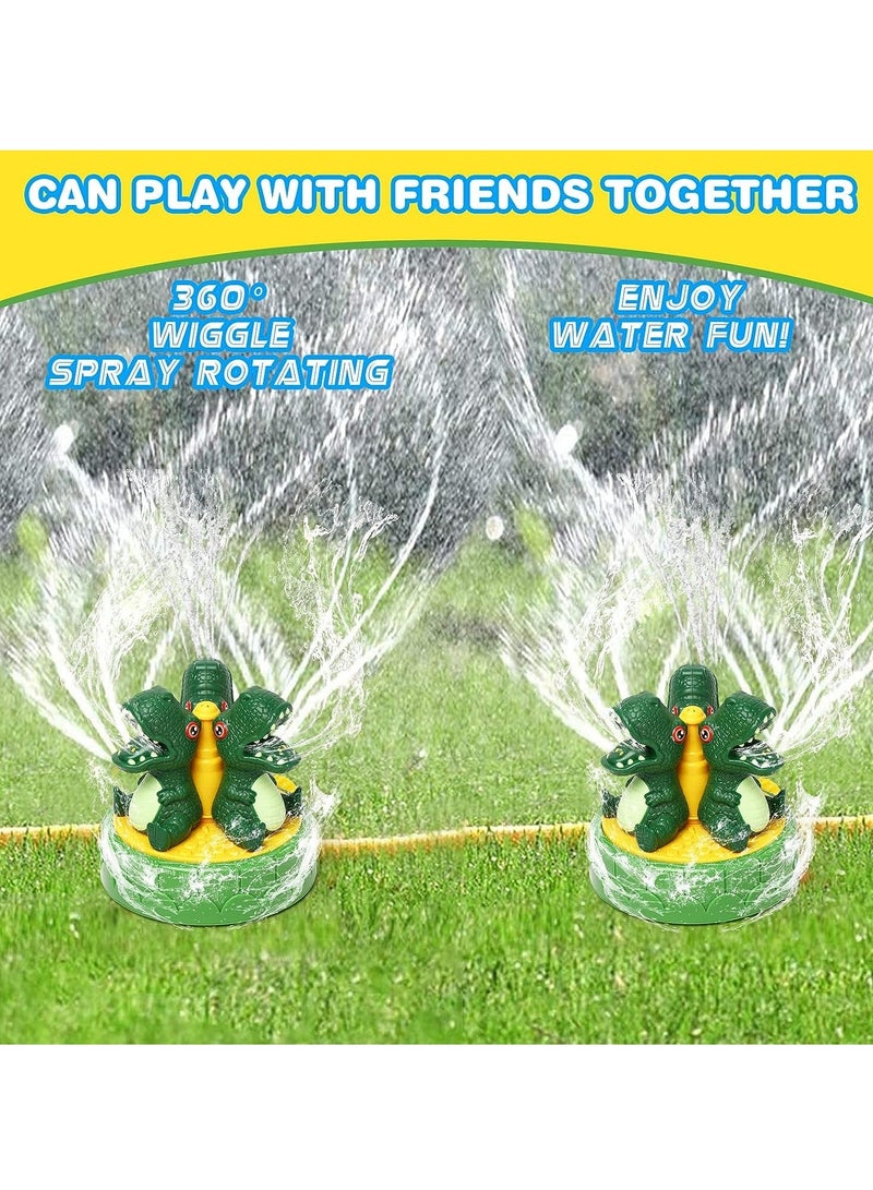 Dinosaur Water Spray Toy, Outdoor Sprinkler for Kids and Toddlers, Summer Outside Toys Backyard Games, Attaches to Garden Hose Splashing Fun Boys Girls Gift, 1 Pcs