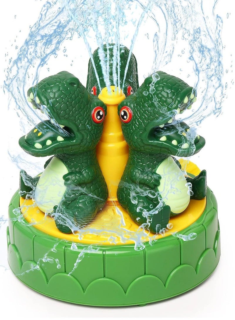 Dinosaur Water Spray Toy, Outdoor Sprinkler for Kids and Toddlers, Summer Outside Toys Backyard Games, Attaches to Garden Hose Splashing Fun Boys Girls Gift, 1 Pcs