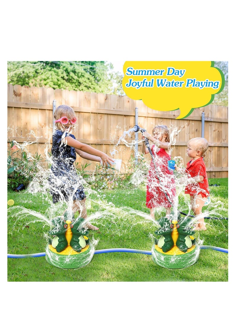 Dinosaur Water Spray Toy, Outdoor Sprinkler for Kids and Toddlers, Summer Outside Toys Backyard Games, Attaches to Garden Hose Splashing Fun Boys Girls Gift, 1 Pcs