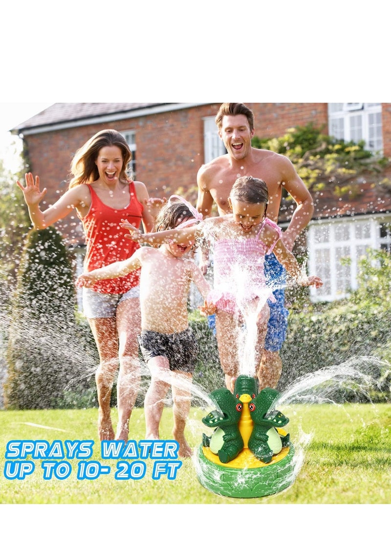 Dinosaur Water Spray Toy, Outdoor Sprinkler for Kids and Toddlers, Summer Outside Toys Backyard Games, Attaches to Garden Hose Splashing Fun Boys Girls Gift, 1 Pcs