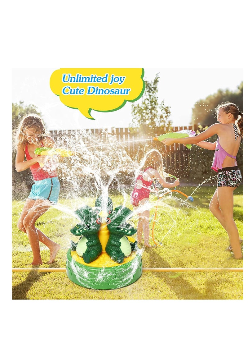 Dinosaur Water Spray Toy, Outdoor Sprinkler for Kids and Toddlers, Summer Outside Toys Backyard Games, Attaches to Garden Hose Splashing Fun Boys Girls Gift, 1 Pcs