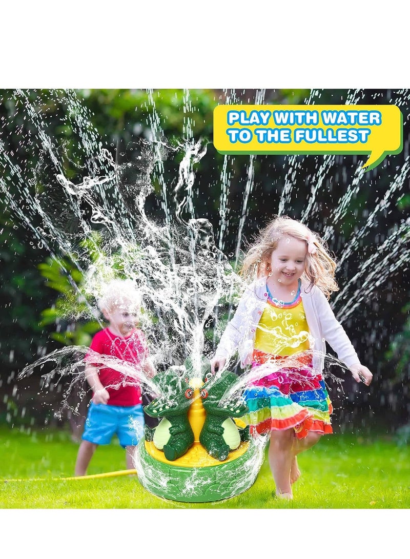 Dinosaur Water Spray Toy, Outdoor Sprinkler for Kids and Toddlers, Summer Outside Toys Backyard Games, Attaches to Garden Hose Splashing Fun Boys Girls Gift, 1 Pcs