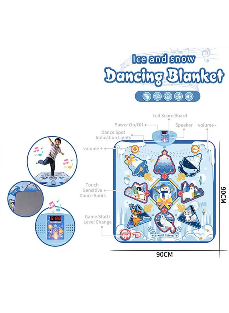 Dancing Mat For Kids With Led Lights Adjustable Volume Built-in Music Dance