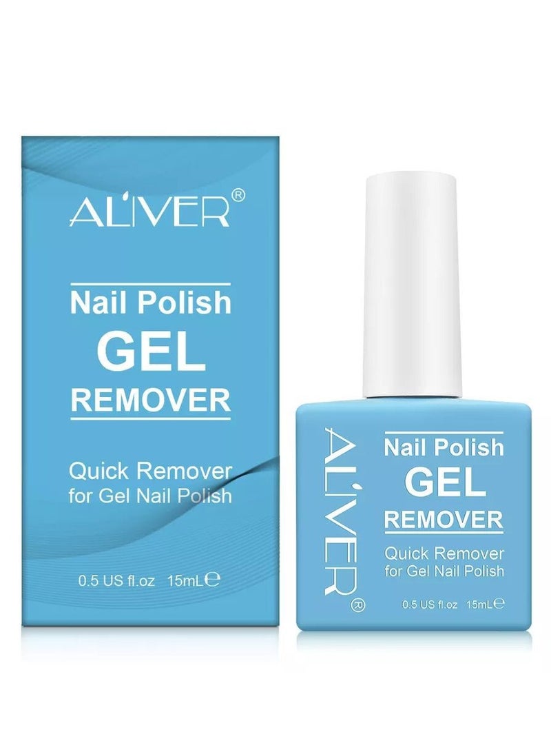 Aliver Nail Polish Gel Remover 15ML + Magic Remover Professional Nail Product Remover, Professional Nail Gel Polish Remover, In 3 mins Quickly Removes