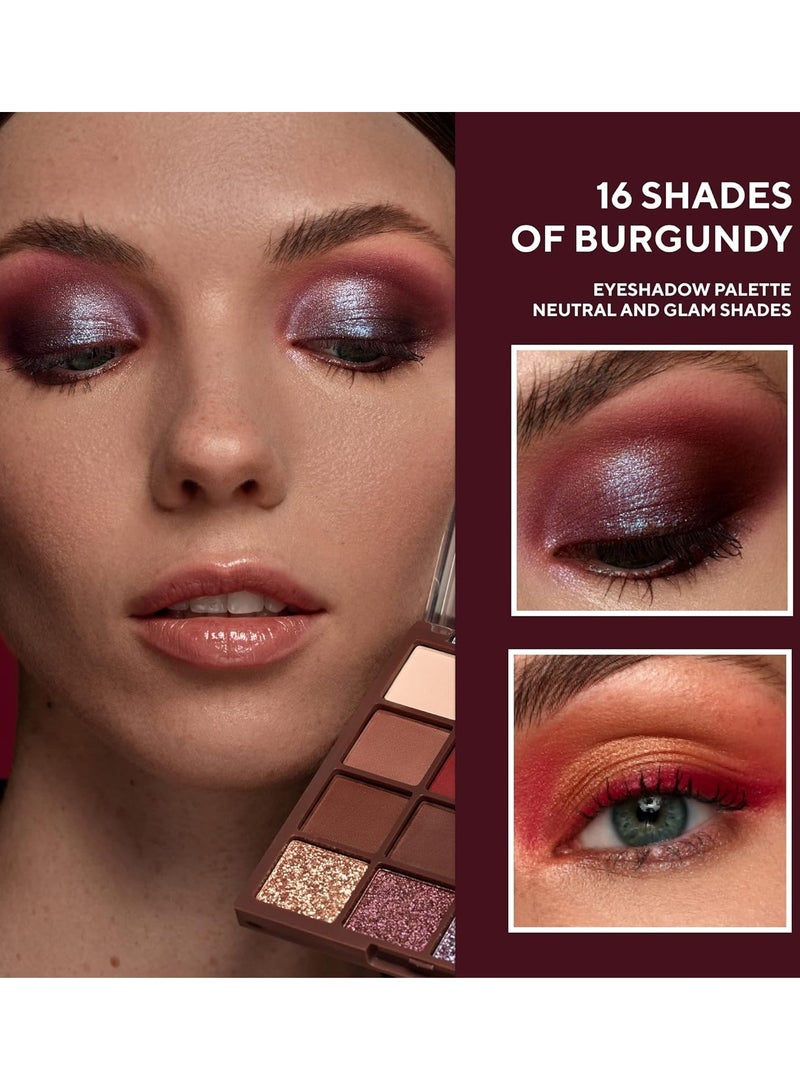 Lamel 16 Shades of Burgundy Eyeshadow Palette 16 gm