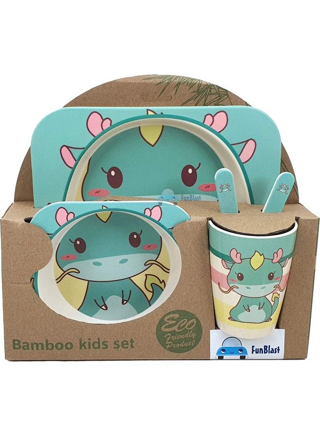 Bamboo Fibre Kids Crockery Set Dining Setfeeding Set For Babies ; New Born Baby Utensils And Dishes Kids Infantmulti Color