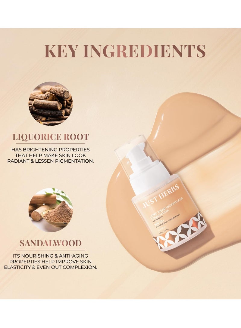 Just Herbs Medium to Full Coverage Liquorice Longwear Weightless Foundation Vanilla
