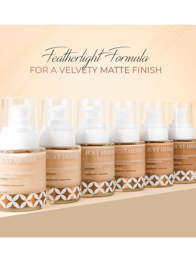 Just Herbs Medium to Full Coverage Liquorice Longwear Weightless Foundation Vanilla