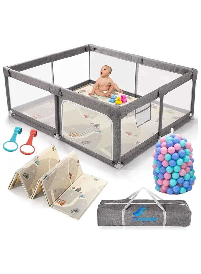 Baby Playpen Large, Playpen Fence for Toddler, Extra Large Play Yard with Gate - Packable and Portable Toddler Safety Activity Center.