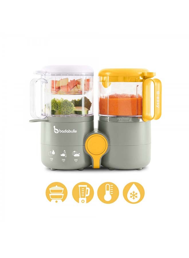 4 In1 Food Processor Blend, Steam, Reheat, Defrost Fast, Super Healthy, And BPA Free Prepare Multiple Meals, Grey - 1.3L