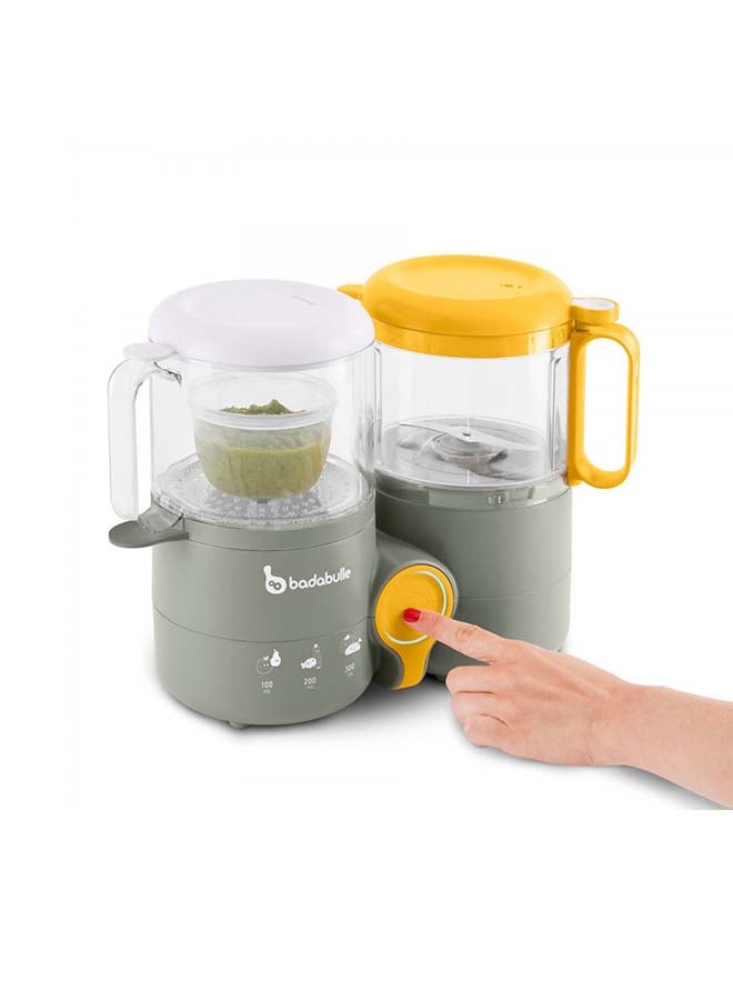 4 In1 Food Processor Blend, Steam, Reheat, Defrost Fast, Super Healthy, And BPA Free Prepare Multiple Meals, Grey - 1.3L