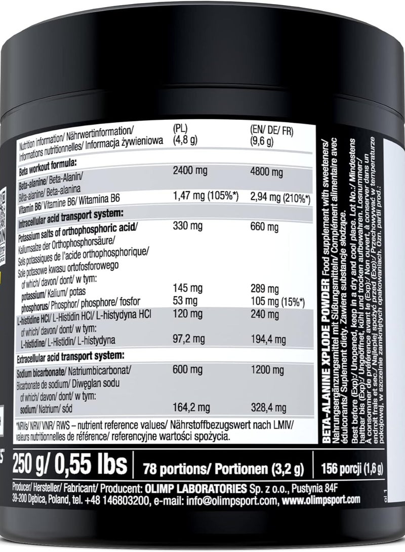 Olimp Beta-Alanine Xplode Powder, Orange Flavor,  250g