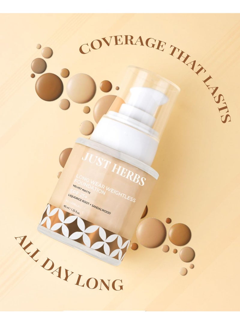 Just Herbs Medium to Full Coverage Longwear Weightless Foundation Porcelain
