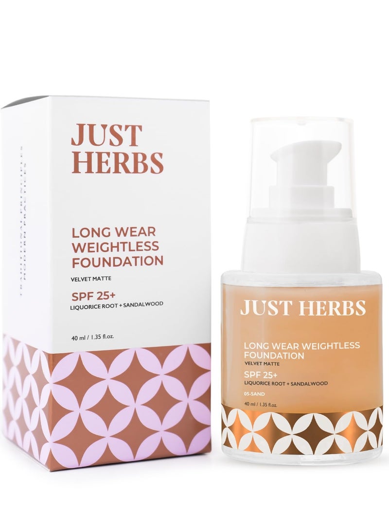 Just Herbs Medium to Full Coverage Longwear Weightless Foundation Sand