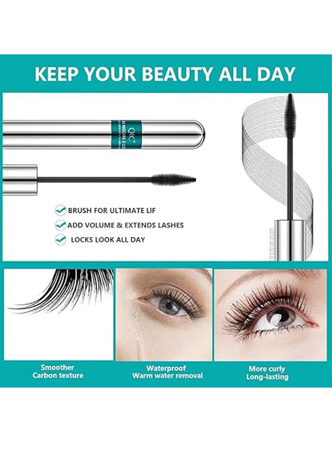 4D Silk Fiber Lash Mascara, 2 in 1 Thrive Mascara For Natural Lengthening And Thickening Effect