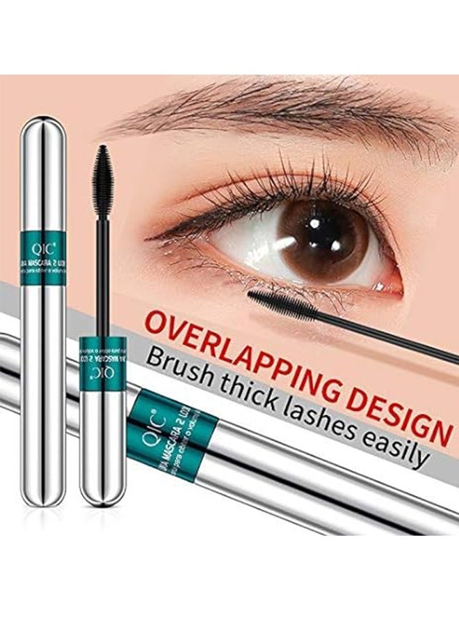 4D Silk Fiber Lash Mascara, 2 in 1 Thrive Mascara For Natural Lengthening And Thickening Effect