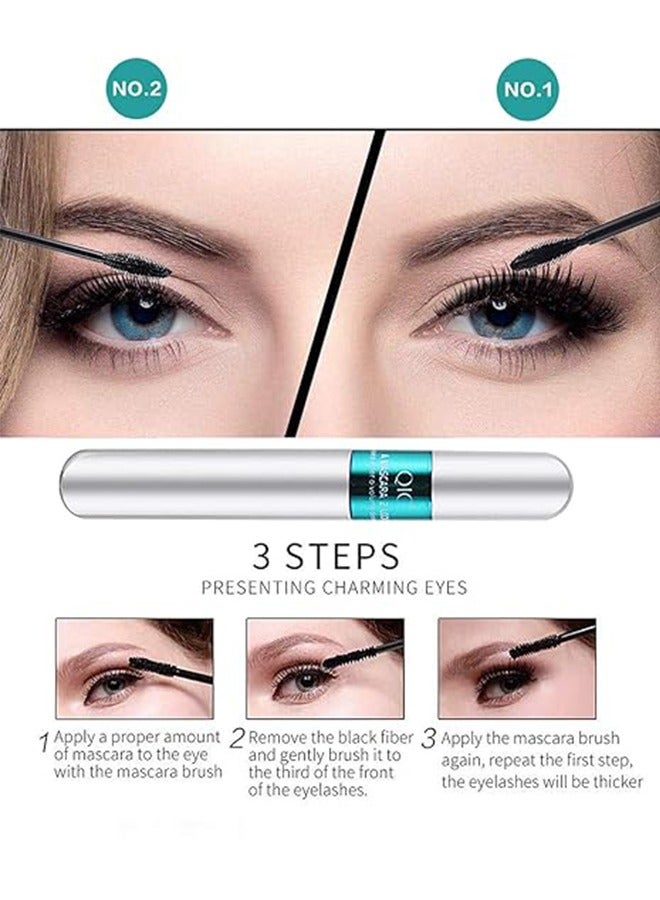 4D Silk Fiber Lash Mascara, 2 in 1 Thrive Mascara For Natural Lengthening And Thickening Effect