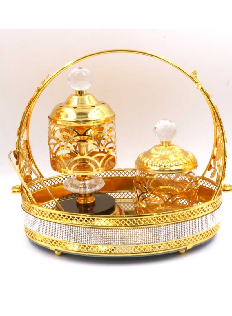 Golden Premium Incense Burner Set for Home Fragrance and Decore- MK816