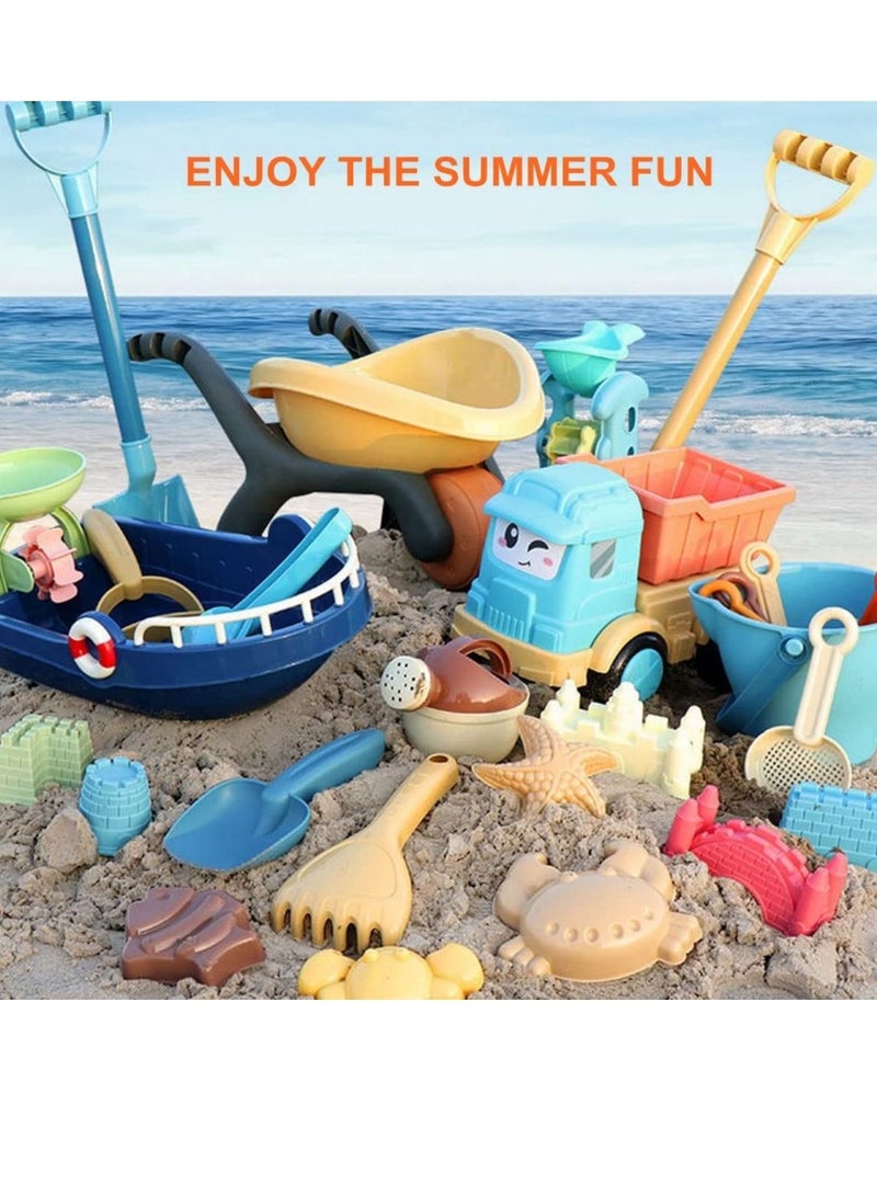 COOLBABY Children's Beach Toy Set Outdoor Beach Toys 33 Pieces in Random Colors