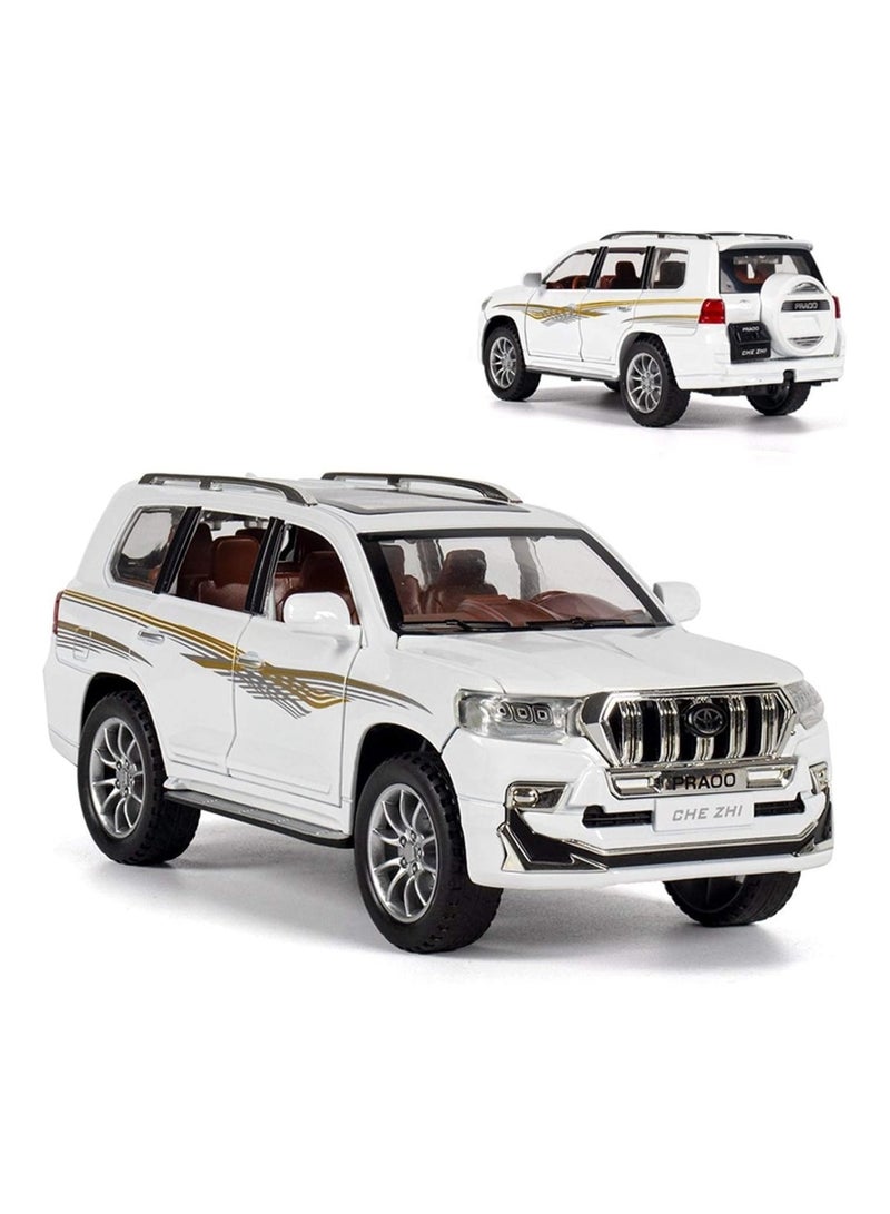 Diecast Toy Model Toyota Land Cruiser Prado SUV With Sound Light Car Pull back Educational Collection Kids Gift For kids