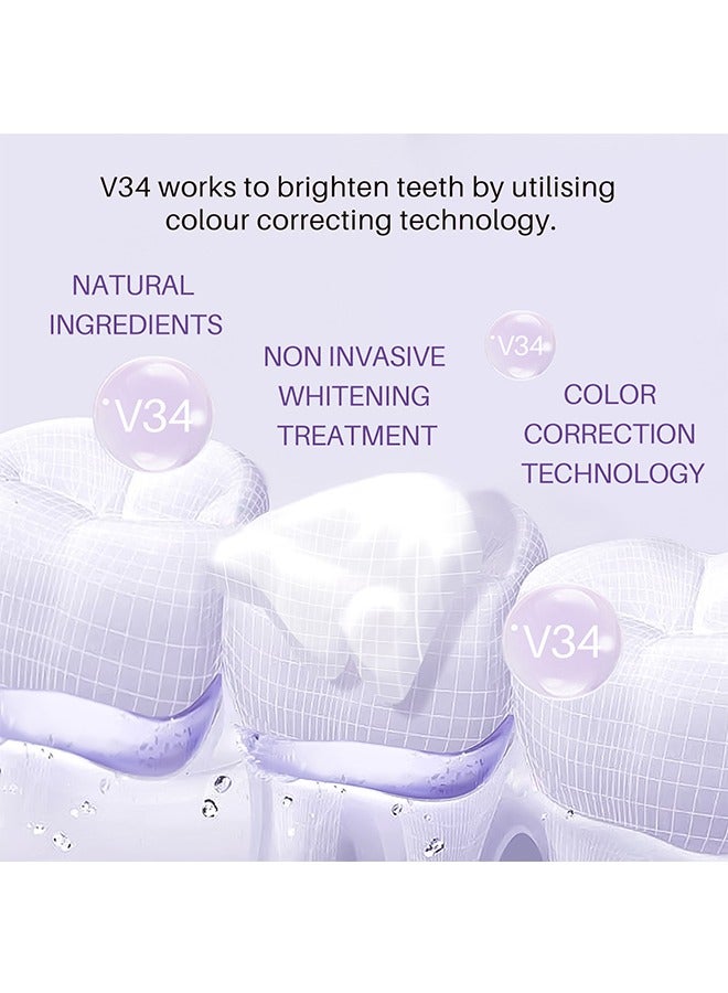 Purple Teeth Whitening Mousse, Stain Remover, Teeth Whitening Booster, Purple Toothpaste (50ml)