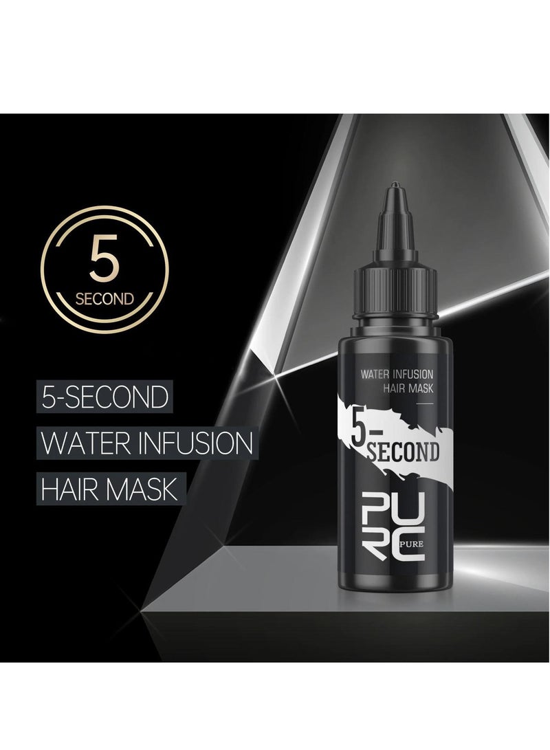 5 Second Water Infusion Hair Mask 60ml Moisturize Dry Hair Fix Split Ends Anti-Frizz Boost Shine & Easily Absorbed Hair Mask Hair Strengthening Moisturizing & Repair Damaged Hair