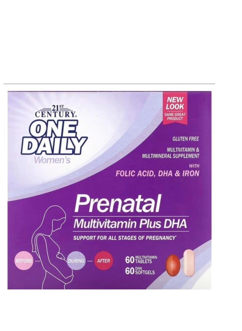 21st CENTURY PreNatal Multivitamin Plus DHA - 120 Softgels