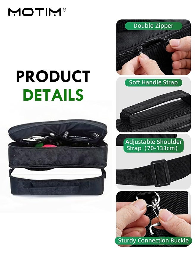 For X Box Series S Travel Bag Carry Case Storage for X-Box Series S Console Carrying Bag Protective Handbag Waterproof Shockproof Adjustable Handle Bag for Headset Gaming Accessories Black