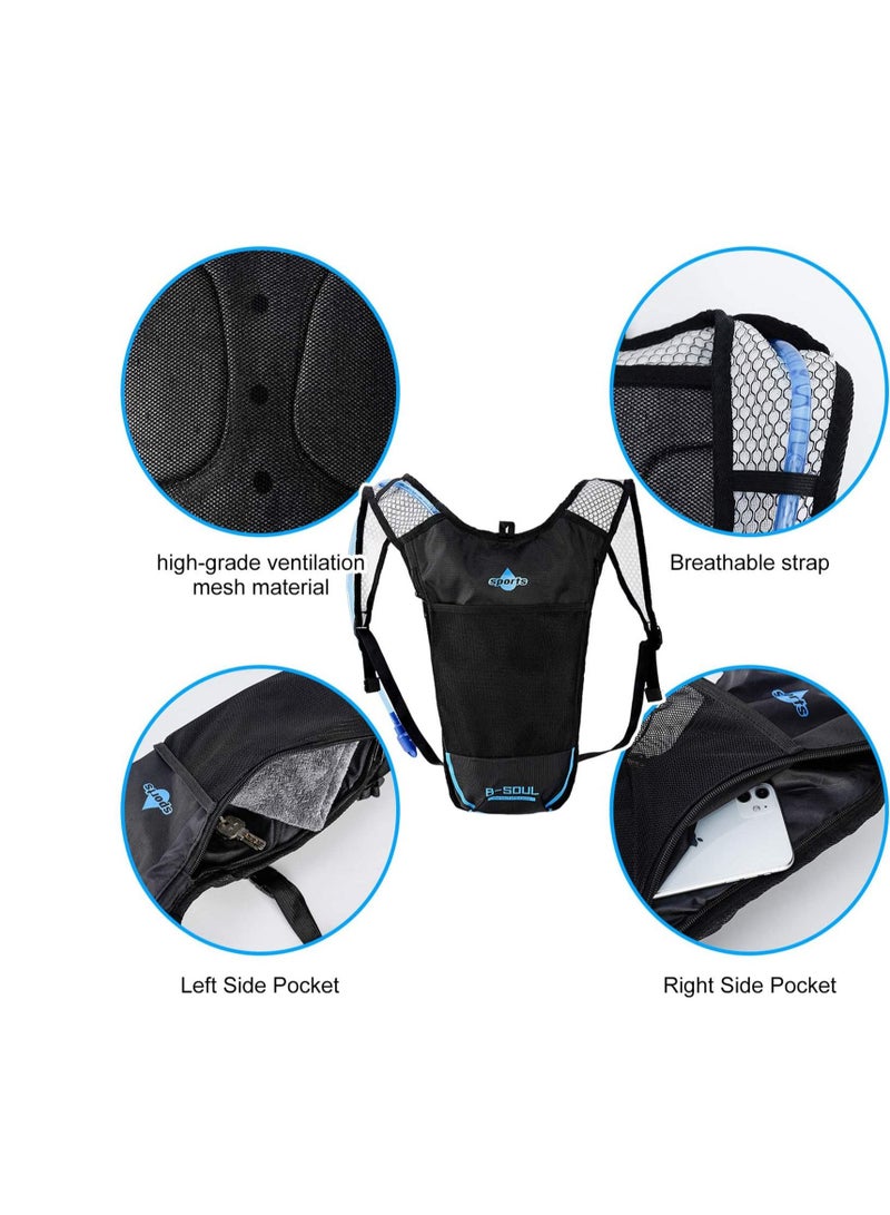 Hydration Backpack Cycling Pack, DELFINO with Water Bladder PBA Free Reservoir for Running Cycling Biking Hiking Climbing Skiing Hunting Pouch, Water Backpack