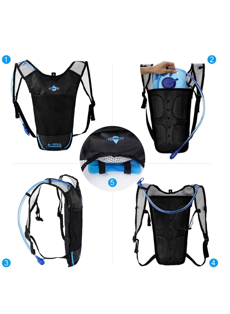 Hydration Backpack Cycling Pack, DELFINO with Water Bladder PBA Free Reservoir for Running Cycling Biking Hiking Climbing Skiing Hunting Pouch, Water Backpack