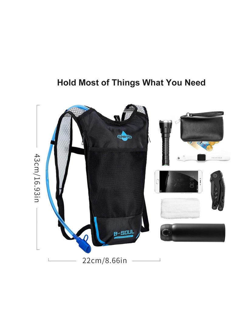 Hydration Backpack Cycling Pack, DELFINO with Water Bladder PBA Free Reservoir for Running Cycling Biking Hiking Climbing Skiing Hunting Pouch, Water Backpack