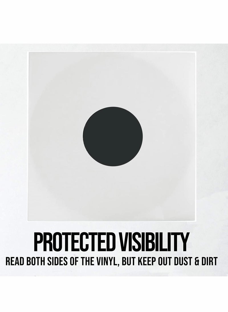 Poly Lined Paper Protective Sleeves for LP Records, 20 Pcs LP Collection Protection and Storage Inner Sleeves (80 GSM White Kraft Paper)