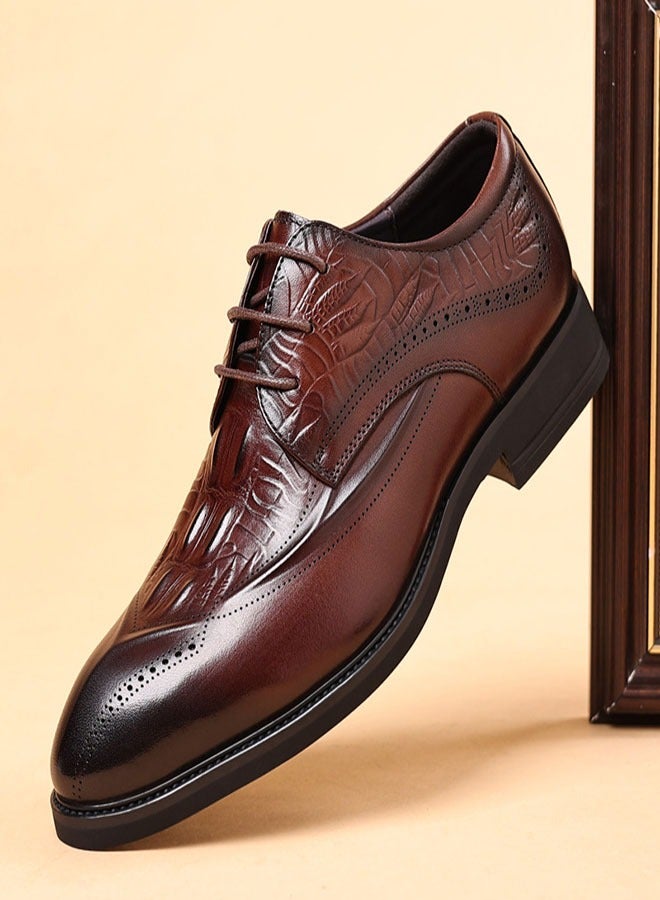 Carved Leather Shoes For Business Men