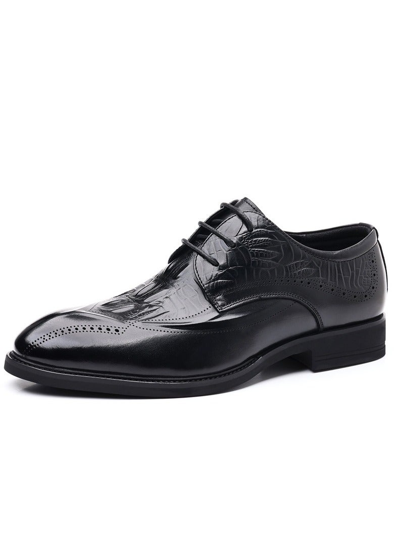 Carved Leather Shoes For Business Men