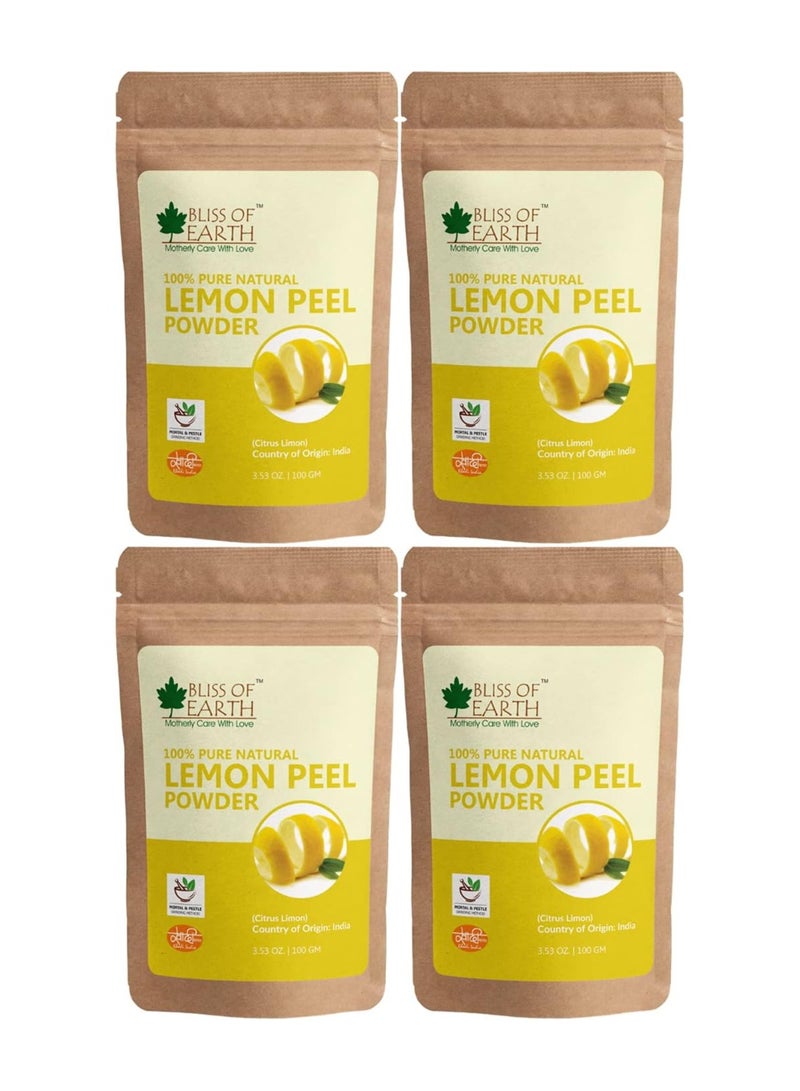 Bliss of Earth 100% Pure Lemon Peel Powder 100g Pack of 4